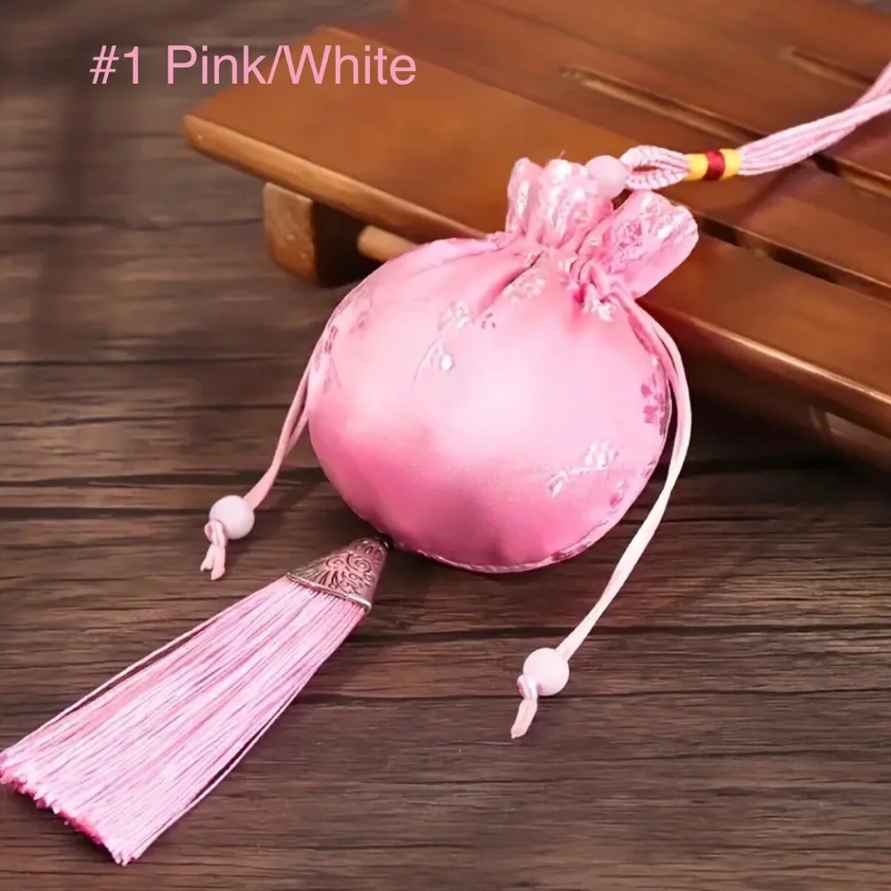 One Small Draw String Purse - Gift Bag - Sachet Bag with Tassel (u choose color)